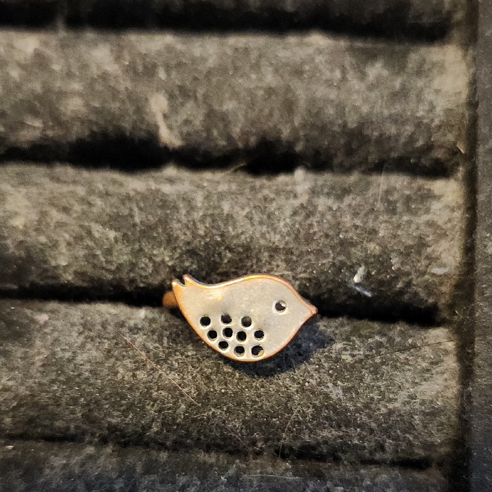 Bird Shaped Pin with Black Dots